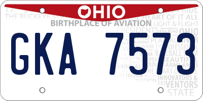OH license plate GKA7573