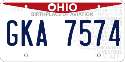 OH license plate GKA7574