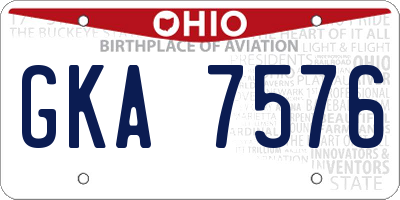 OH license plate GKA7576
