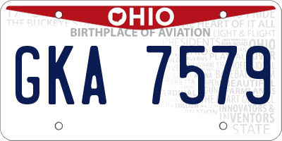 OH license plate GKA7579