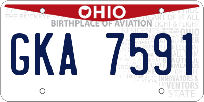 OH license plate GKA7591