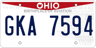 OH license plate GKA7594