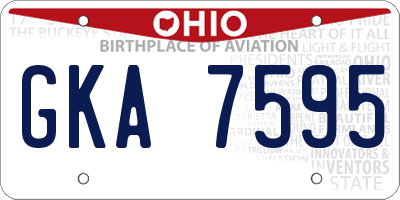 OH license plate GKA7595