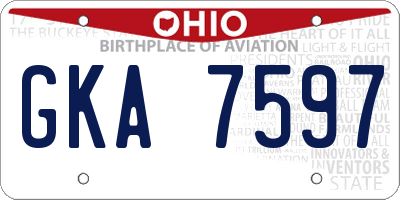 OH license plate GKA7597