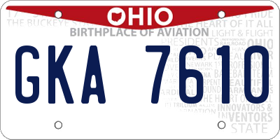 OH license plate GKA7610