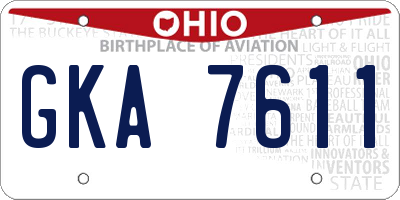 OH license plate GKA7611