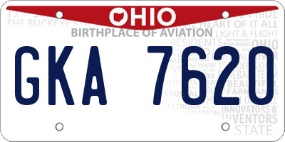 OH license plate GKA7620