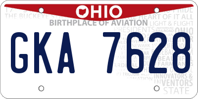 OH license plate GKA7628