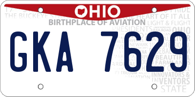 OH license plate GKA7629