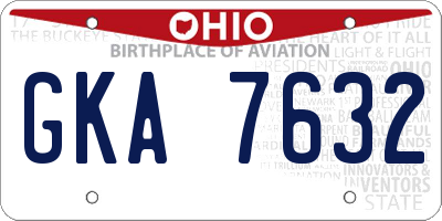 OH license plate GKA7632