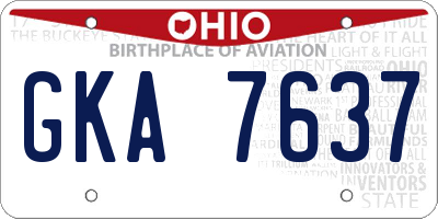 OH license plate GKA7637