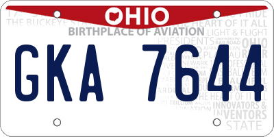 OH license plate GKA7644