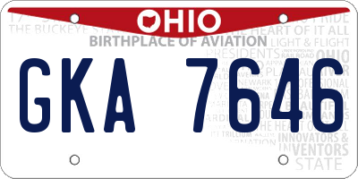 OH license plate GKA7646