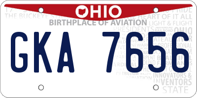 OH license plate GKA7656
