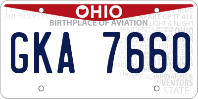 OH license plate GKA7660