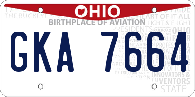 OH license plate GKA7664