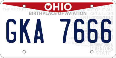 OH license plate GKA7666