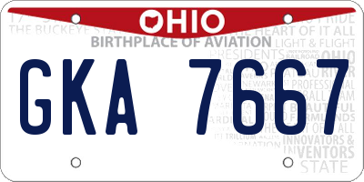 OH license plate GKA7667