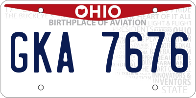 OH license plate GKA7676