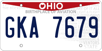 OH license plate GKA7679