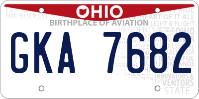 OH license plate GKA7682