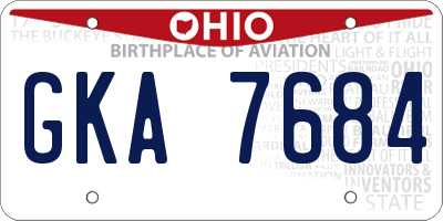 OH license plate GKA7684