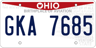 OH license plate GKA7685