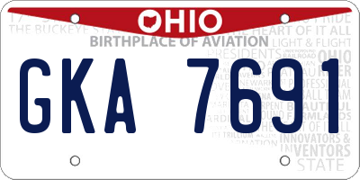 OH license plate GKA7691