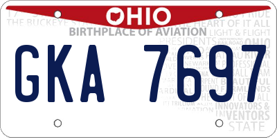 OH license plate GKA7697