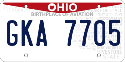 OH license plate GKA7705