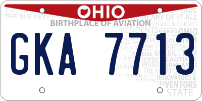 OH license plate GKA7713