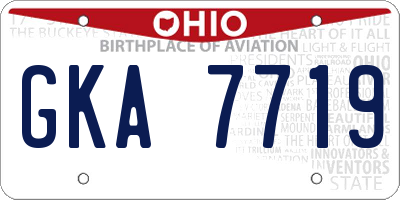 OH license plate GKA7719