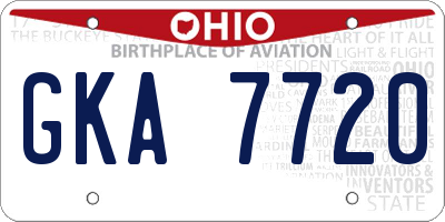 OH license plate GKA7720