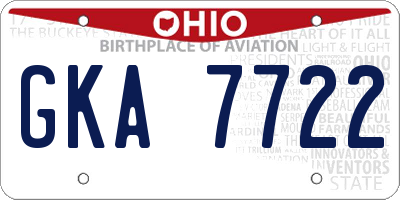 OH license plate GKA7722