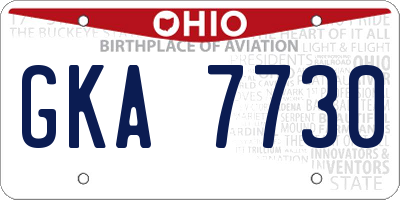 OH license plate GKA7730