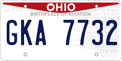 OH license plate GKA7732