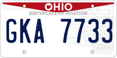 OH license plate GKA7733