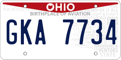 OH license plate GKA7734