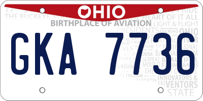 OH license plate GKA7736