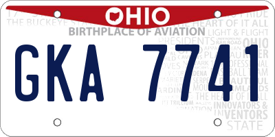 OH license plate GKA7741
