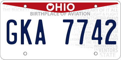 OH license plate GKA7742
