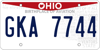 OH license plate GKA7744