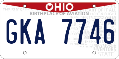 OH license plate GKA7746