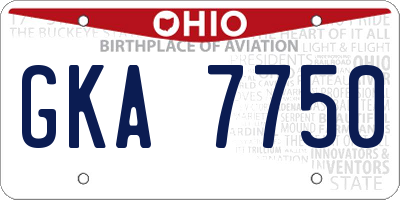 OH license plate GKA7750