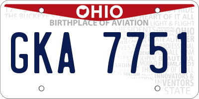 OH license plate GKA7751