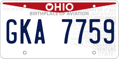 OH license plate GKA7759