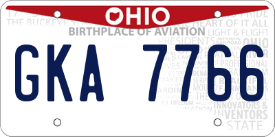 OH license plate GKA7766