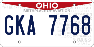 OH license plate GKA7768