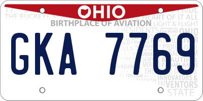 OH license plate GKA7769