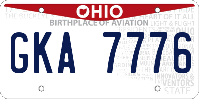 OH license plate GKA7776